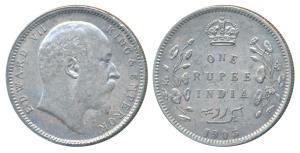Edward VII, Silver Rupee, 1903, Calcutta Mint, Urdu error with 3 dots on the right instead