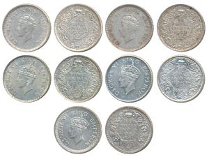 George VI, Silver ¼ Rupee (2), 1939, Calcutta Mint A / I / No dot, 1st head, (Prid 472); 1