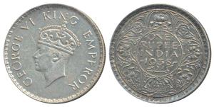 George VI, Silver Rupee, 1938, Bombay Mint, A / I, with dot, (Prid 234). Extremely Fine.