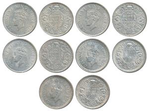 George VI, Half Silver Rupee (5), 1940, Bombay Mint, A / I, with dot, (Prid 237); 1941, Bo