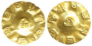 Chindaka Nagas, Someshvaradeva (1065-1108 CE), Gold Gadyanaka, 3.7g, diameter 38mm, Repous