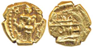 Vijayanagar Empire, Venkitapati Raya III (c. 1630-1641 AD), Gold ½ Pagoda, 1.72g, obv Tiru
