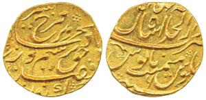 Farrukhsiyar (AH 1124-1131; 1713-1719 AD), Gold Mohur, 10.85g, Dar ul-Khilafat Shahjahanab