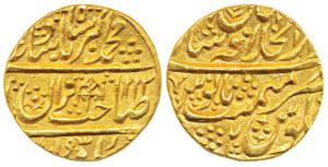 Muhammad Akbar II (AH 1221-1253; 1806-1837 AD), Gold Mohur, 10.72g, Shahjahanabad Mint, AH