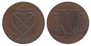 Copper Proof 1 ½ Pice / 6 Reas, 9.78g, 1794, obv. bale mark, rev. scales (Prid 125, KM 195