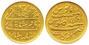 Arkat Mint, Gold Mohur, 11.58g, Madras Mint, in the name of Alamgir II, AH 1172/6, 1817 AD