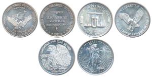 United States, each Silver 1 Troy Ounce, 1981; The International Universal Trade Unit; Win