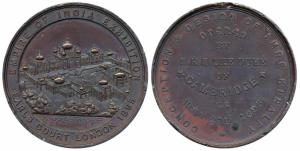 Empire of India Exhibition, Copper Medal, 75.4g, obv. aerial view of exhibition buildings,