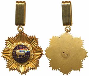 Order of British India, 2nd Class, gold and enamel medal, 28.42g, a gold star, dark blue e