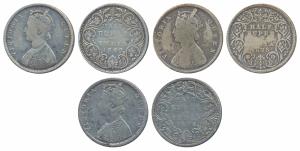 Victoria Queen, Silver ½ Rupee (3), 1862, Bombay Mint, B1 / II, Round pearls in the crown,