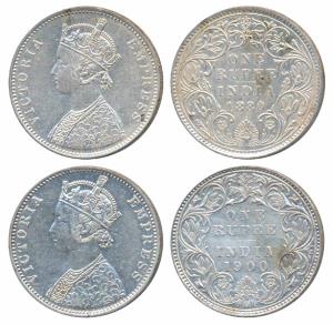 Victoria Empress, Silver Rupee, 1880, Bombay Mint; A3 / IV / dot (Unlisted in Pridmore); 1