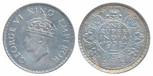 George VI, Silver Rupee, 1938, Bombay Mint, A / I, with dot, (Prid 234). Very Fine.
