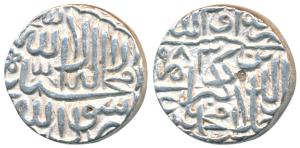 Akbar, Silver Rupee, 11.39g, Jaunpur Mint (mint name off flan), AH 983, Kalima type (KM 80