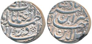 Jahangir, Silver Rupee, 11.38g, Ahmedabad Mint, Inayat couplet, RY 19 (KM 149.4). Very Fin