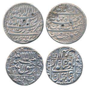 Shah Jahan, Silver Rupee (2), Surat Mint, AH 1038/2, legend in four lines on both sides (K