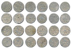 Shah Jahan, Silver Rupee (12), Surat Mint, some with dates AH 1053/16, 1051, 1062 & RY 19,