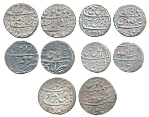 Farrukhsiyar, Silver Rupee (5), Itawa Mint, AH (11)30/7; Murshidabad Mint, RY 4; Bareli Mi