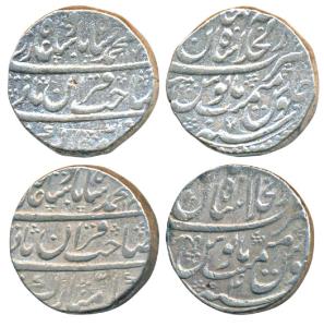 Muhammad Shah, Silver Rupee (2), 11.36g & 11.40g, Dar-ul-Khilafat Shahjahanabad Mint, AH 1
