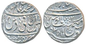 Najibabad Mint, Silver Rupee, 11.21g, in the name of Shah Alam II, AH 1194/22, vertical da