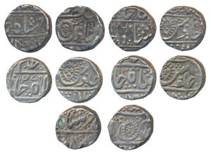 Tukoji Rao II, Silver Rupee (2), Malharnagar Mint, 1279 & 1280, in the name of Shah Alam I