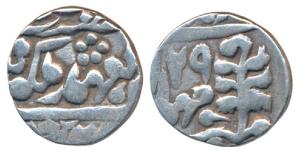 Madho Singh II (AH 1298-1341; 1880-1922 AD), Silver ¼ Rupee, 2.81g, Sawai Jaipur Mint, wit