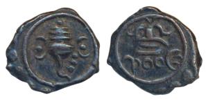 Swati Tirunal Rama Varma (1829-1846 AD), Copper Thirai Kasu, 0.67g, obv. conch, dotted bor