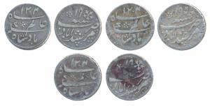 Murshidabad Mint, Silver ¼ Rupee (3), each 2.8g, in the name of Shah Alam II, AH 1204/19, 