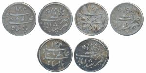 Murshidabad Mint, Silver ¼ Rupee (3), each 3.05g, in the name of Shah Alam II, AH 1204/19,