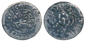 Silver Double or 2 Fanams, 1.78g, 1st issue, 1807, obv. value in English and Persian, with