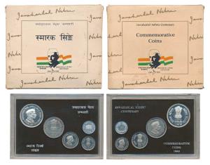 1989 Proof Set, Jawaharlal Nehru Centenary, set of 4, Rupee 1 to 100. In immaculate condit
