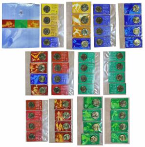Australia, Elizabeth II, Bronze 5 Dollars, 2000, Olympic Coin Collection, complete set of 