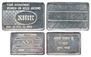 Tola Bar (2), NIBR, Silver 10g, Your investment stands on solid ground; Atam Vallabh Indus