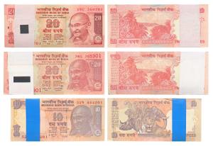 Rupees 10 and 20 (2) Bundles, signed D. Subbarao, Bimal Jalan and Urjit Patel, different t