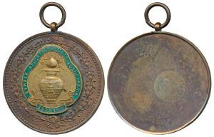 Behala Athletic Sports Association, Copper Medal, obv. enamel surrounding the logo with Es