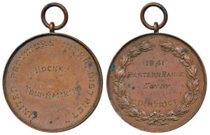 United Provinces, Copper Medal, Inter District, Hockey Tournament; rev. 1941, Eastern Rang