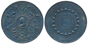 Victoria Queen & Empress, Copper Medal; rev. 1837- 1897, obv. bust of the ruler with motif
