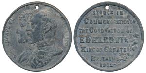 King Edward VII & Queen Alexandra, Lead Medal, 1902, Struck in Commemoration of the Corona