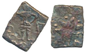 Post-Mauryan Vidarbha / Marathwada, Siri Gopa, Copper, 1.57g, obv. Goddess standing with r