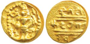 Vijayanagar Empire, Venkitapati Raya III (c. 1630-1641 AD), Gold ½ Pagoda, 1.71g, obv. Tir