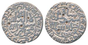 Sher Shah Suri, Silver Rupee, 10.89g, Mintless, Agra-Gwalior type, AH 949, legend within c