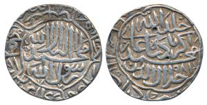 Akbar (AH 963-1014; 1556-1605 AD), Silver Rupee, 11.35g, Shahr-i-Muazzam Ahmedabad Mint, A