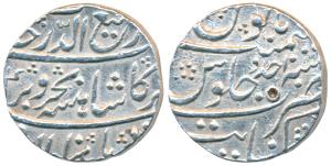 Rafi-ud-Darjat (AH 1131, 1719 AD), Silver Rupee, 11.55g, Khambayat Mint, RY Ahd, complete 