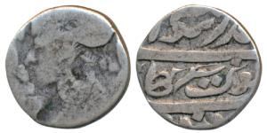 Jaswant Singh (AH 1269-1311, 1853-1893 AD), Silver ¼ Rupee, 2.52g, Mahaindrapur (Dig) Mint
