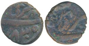 Lallat Shah (VS 1829-1838; 1772-1781 AD), Copper Taca, 3.94g, Srinagar Mint, in the name o