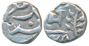 Madan Pal (AH 1270-1286; 1854-1869 AD), Silver ¼ Rupee, 2.63g, with the name of Empress Vi