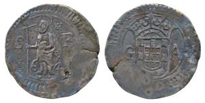 Goa, Filipe III, Silver Xerafim, 10.64g, 1641 AD, obv. standing figure of St. Philip divid