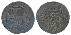 Goa, Joao IV, Silver Xerafim, 10.35g, 1650 AD, obv. numerals of the date in angle within t