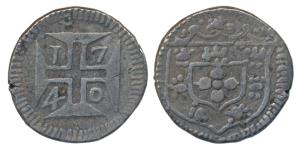 Goa, D. Joao V, Silver Xerafim / 300 Reis, 11.35g, 1740 AD, obv. numerals of the date in a