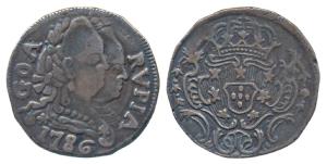 Goa, Maria I & Pedro III (1777-1799 AD), Silver Rupia, 10.68g, obv. conjoined busts of the