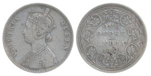 Victoria Queen, Silver Rupee, 1862, Bombay Mint, A / II / 2 / 0 (Prid 70). Very Fine, Rare
